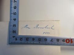 - (Braubach, Max), Von Hand: Name, Datum; 'Max Braubach, 1954'. 