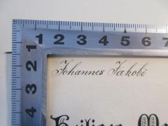 - (Jacobi, Johannes), Von Hand: Name; 'Johannes Jakobi'. 