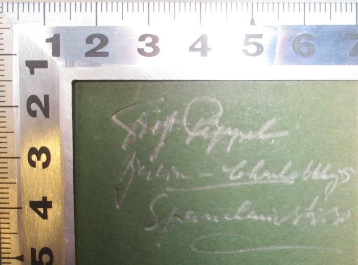 - (Peppel, Friedrich), Von Hand: Name, Ortsangabe; 'Friedr. Peppel, Berlin-Charlottenburg, Spandauerstr. 31'. 
