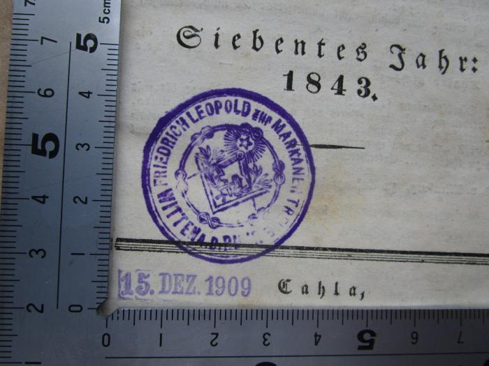 - (Johannis-Loge Zur Markanertreue (Witten)), Stempel: Datum; '15. Dez. 1909'. 