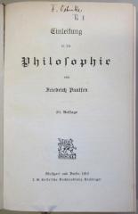 SH 933 : Einleitung in die Philosophie (1912)