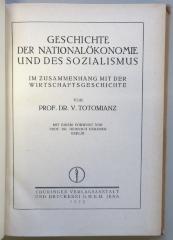 SH 730 : Geschichte der Nationalökonomie und des Sozialismus : im Zusammenhang mit der Wirtschaftsgeschichte (1925)