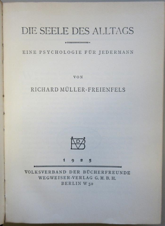 SH 812 : Die Seele des Alltags (1925)