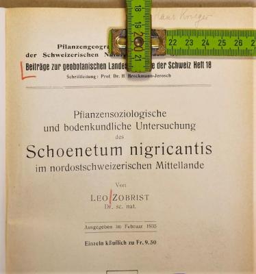 Von Hand - Titelblatt mit Maßen