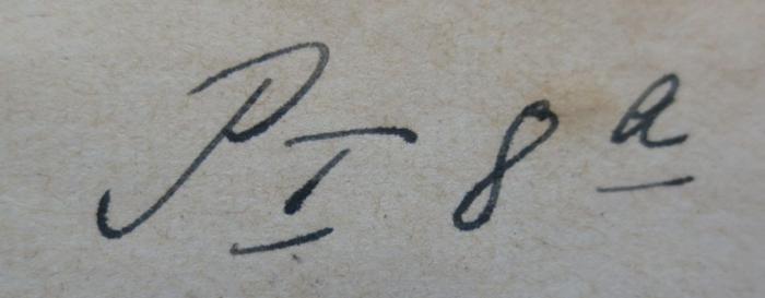 I 38401 5 2.Ex.: Weltgeschichte : Fünfter Band. Italien. Mitteleuropa. (1919);- (Grosse Landesloge der Freimaurer von Deutschland), Von Hand: Signatur; 'P I 8a'. 