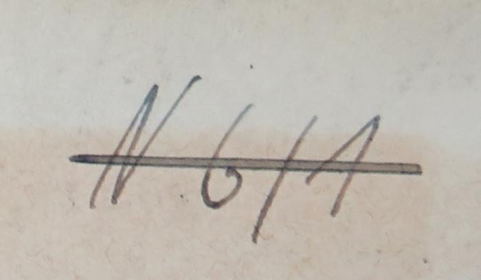 - (NSDAP-Gauarchiv und -museum Südhannover Braunschweig, Freimaurer-Bibliothek[?]), Von Hand: Signatur; 'N 6/1'. 
