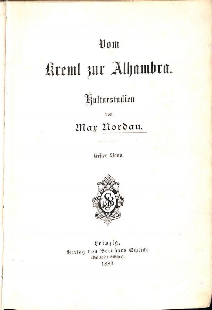 5/733 : Vom Kreml zur Alhambra. Kulturstudien. Erster Band. (1880)