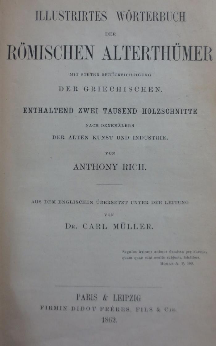 Ab 489: Ilustrirtes Wörterbuch der Römischen Alterthümer mit steter Berücksichtigung der Griechischen (1862)