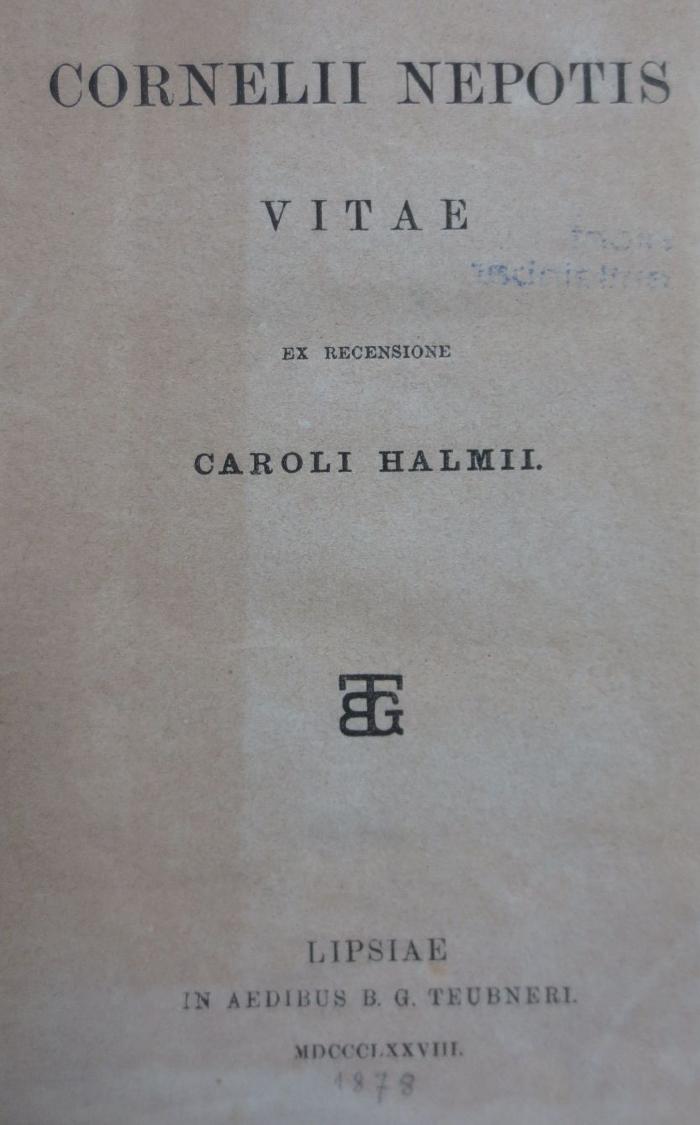 Ab 451: Cornelii Nepotis Vitae (1878)