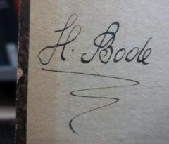- (Bode, H.), Von Hand: Autogramm, Name; 'H. Bode'. 