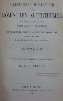 Ab 489: Ilustrirtes Wörterbuch der Römischen Alterthümer mit steter Berücksichtigung der Griechischen (1862)