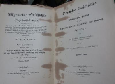 I 387 3,7,2 2. Ex.: Deutsche Geschichte vom Westfälischen Frieden bis zum Regierungsantritt Friedrich's des Großen 1648-1740 (1893)