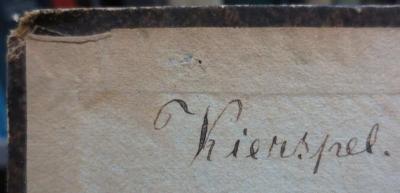 Ab 451: Cornelii Nepotis Vitae (1878);- (Kierspel, [?]), Von Hand: Name; 'Kierspel.'. 