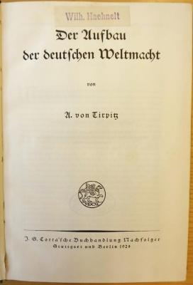 G 433 : Der Aufbau der deutschen Weltmacht (1924)
