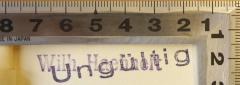 - (Haehnelt, Wilhelm), Stempel: Name, Nummer; 'Wilh[elm] Haehnelt (Fernsprecher: Kurfürst 695)'. 