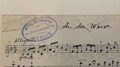 - (Ochs, Rudolf;Baldamus, Willy), Stempel: Berufsangabe/Titel/Branche; 'Willy Baldamus, Kapellmeister, Berlin'. 