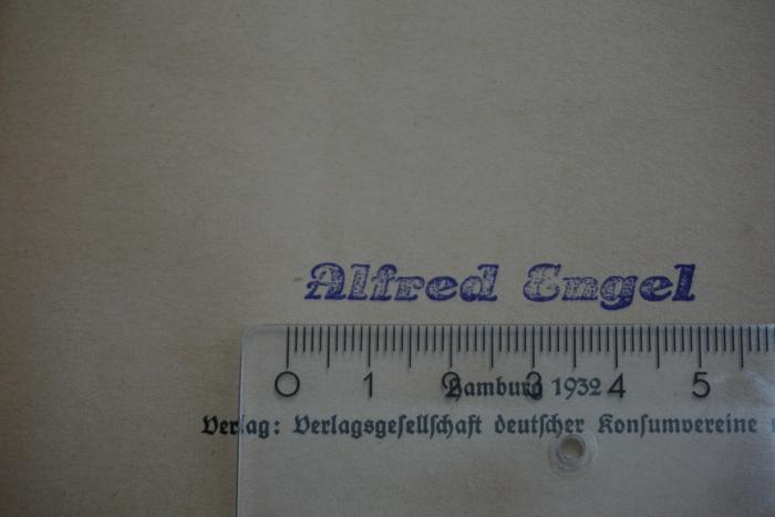 - (Alfred Engel), Stempel: Name; 'Alfred Engel'. 