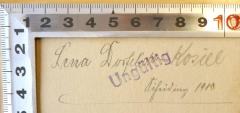 - (Dorfeldt-Kosiel, Lena), Von Hand: Name, Datum; 'Lena Dorfeldt-Kosiel, Scheiding 1919'. 