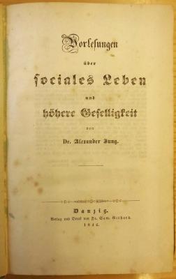 SG 46 :  Vorlesungen über sociales Leben und höhere Geselligkeit (1844)