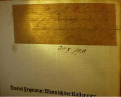 - (Sauerbruch, Ferdinand), Von Hand: Name, Widmung; 'Herrn Prof. Dr. F. Sauerbruch zur frdl. Eignung an einen deutschnational empfindenden Mann, 20.X.1913'. 