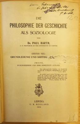 Gb 867-1&lt;2&gt; : Die Philosophie der Geschichte als Soziologie. 1. Teil: Grundlegung und kritische Übersicht (1915)
