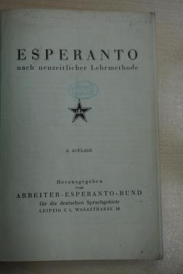 1933 A 13525 : Esperanto, nach neuzeitl. Lehrmethode
 (o. J.)