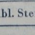 - (Stein, Max), Stempel: Name; 'Bibl. Stein'.  (Prototyp)