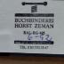 - (Zeman, Horst), Stempel: Buchbinder; 'Buchbinderei
Horst Zeman
RAL-RG 495
[XX]
TEL. 030/333 33 47'.  (Prototyp)