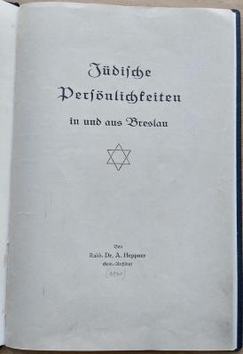 4 P 20 : Jüdische Persönlichkeiten in und aus Breslau. (1931)