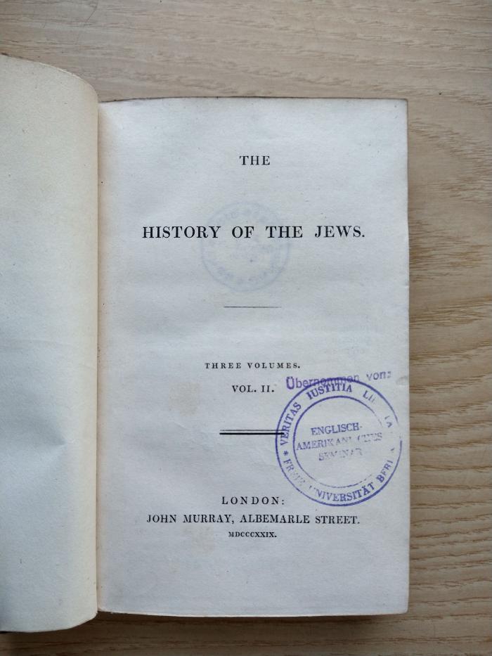 7 P 27-2 : The history of the Jews. 2 (1829)