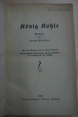 1933 A 13527 : König Kohle 
 (1920)