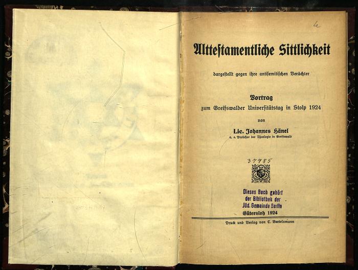 AN II 77 : Alttestamentliche Sittlichkeit. (1924)