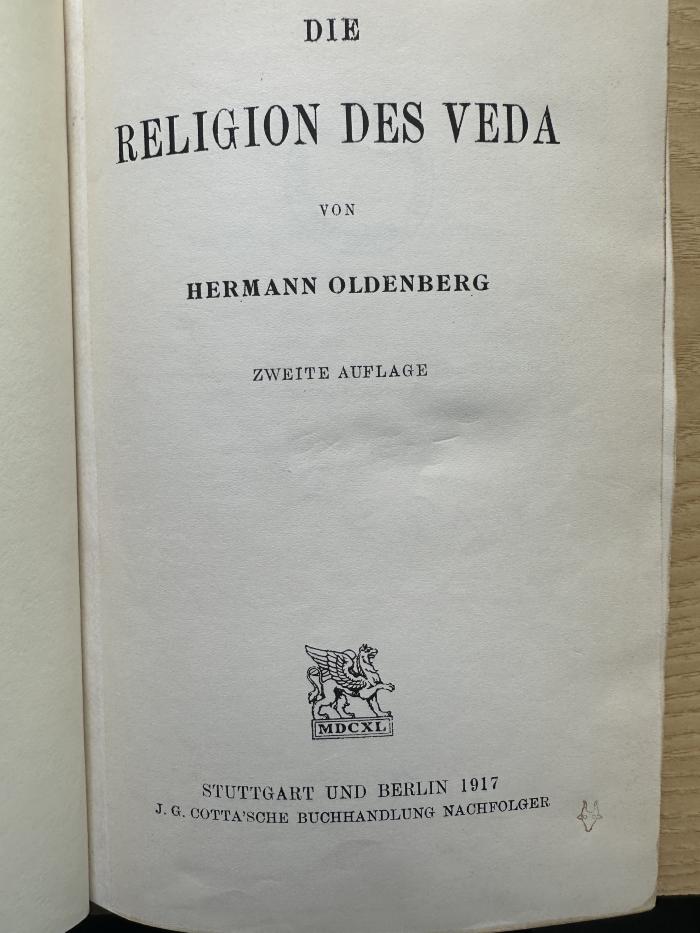 1 P 3&lt;2&gt; : Die Religion des Veda (1917)