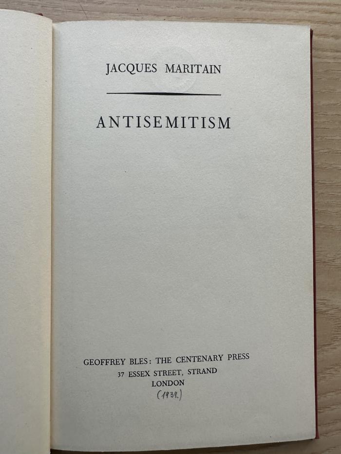 1 P 23 : Antisemitism (1939)