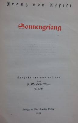 Cn 960 b: Sonnengesang (1922)