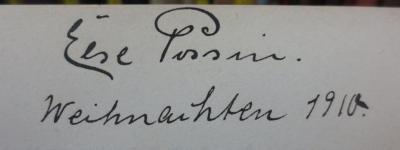Cm 5842 cf: Das Lebenslied : Roman (1910);- (Possin, Else), Von Hand: Autogramm, Name, Datum; 'Else Possin.
Weihnachten 1910.'. 