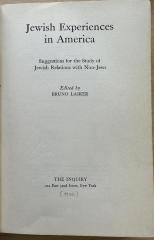 1 P 36 : Jewish experiences in America (1930)