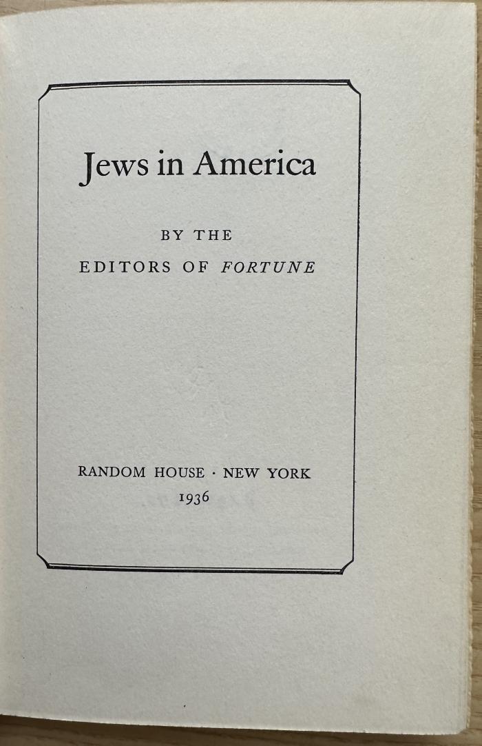 1 P 39 : Jews in America (1936)