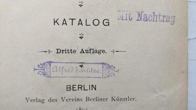 - (Schütze, Alfred), Stempel: Autogramm; 'Alfred Schütze'. 