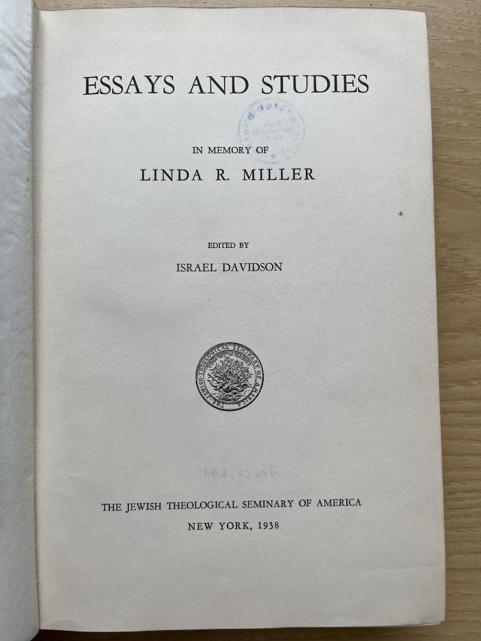 1 P 50 : Essays and studies in memory of Linda Rosenberg Miller (1938)