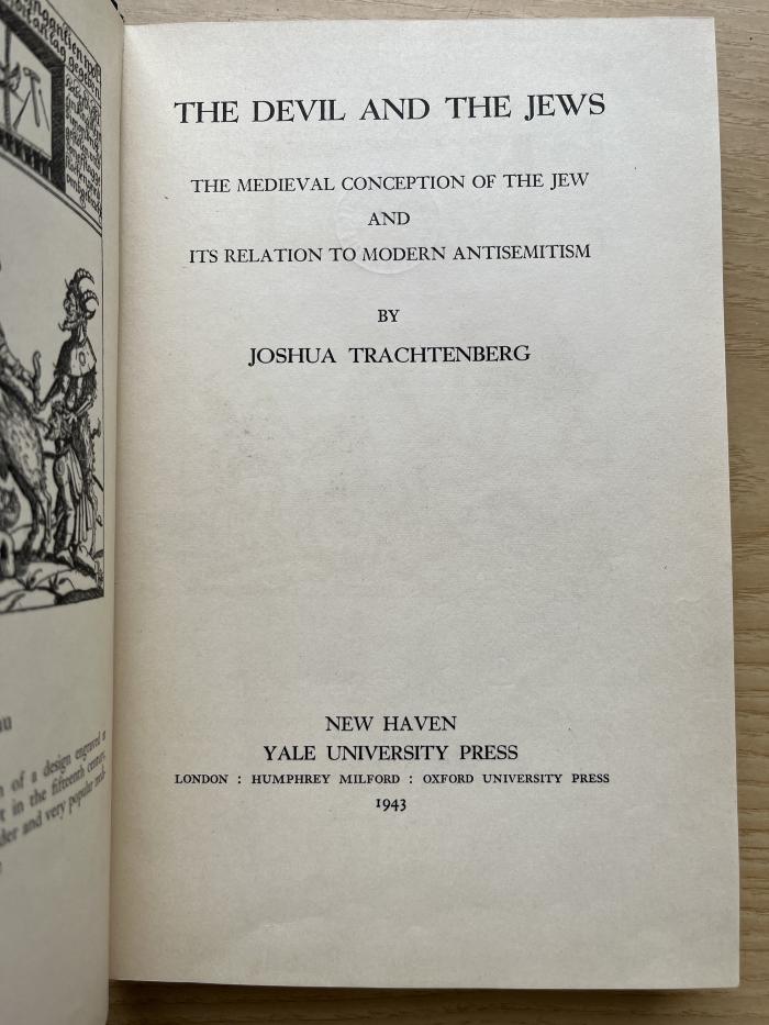 1 P 56 : The devil and the Jews : the medieval conception of the Jew and its relation to modern antisemitism (1943)