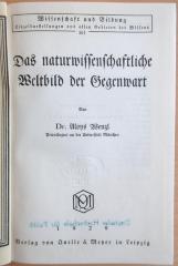 P 4 : Das naturwissenschaftliche Weltbild der Gegenwart (1929)
