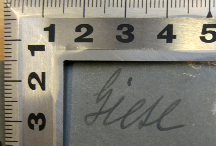 - (Giese, Friedrich), Von Hand: Name; 'Giese'. 