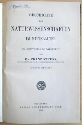 SH 2130 : Geschichte der Naturwissenschaften im Mittelalter (1910)