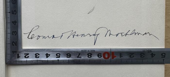- (Moehlman, Conrad Henry), Von Hand: Autogramm; 'Conrad Henry Moehlman'. 