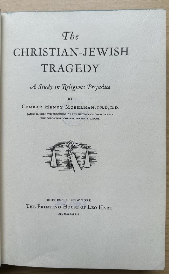 1 P 81 : The Christian-Jewish tragedy : a study in religious prejudice (1933)