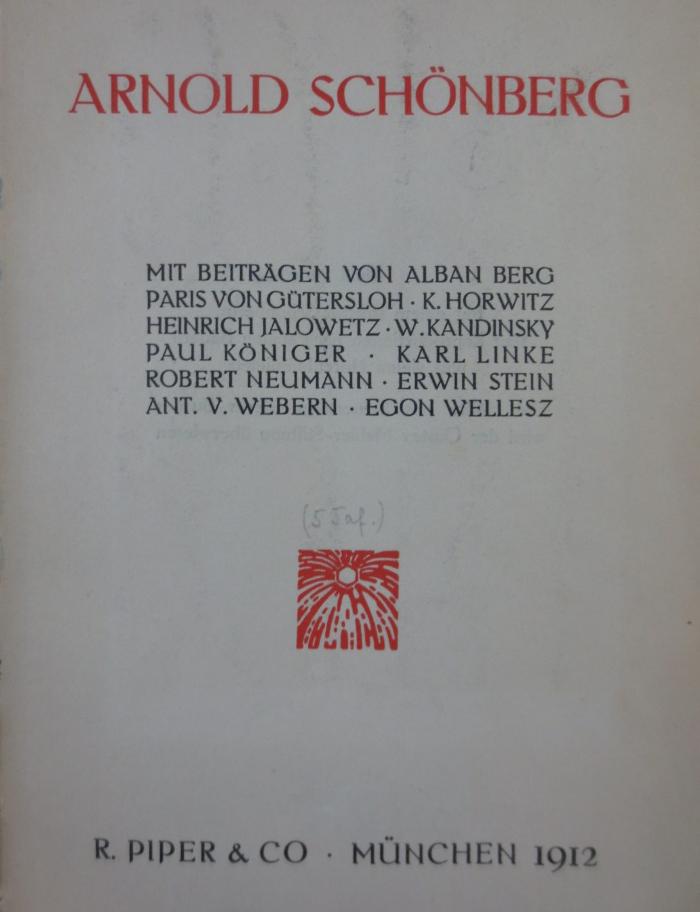 Dn 795: Arnold Schönberg (1912)