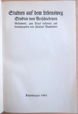 SH 954-4 : Sören Kiekegaard: Stadien auf dem Lebensweg (1914)