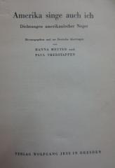 Cq 212 2.Ex.: Amerika singe auch ich : Dichtungen amerikanischer Neger (1932)