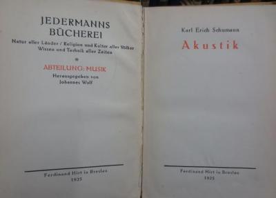 Dp 315: Akustik (1925)